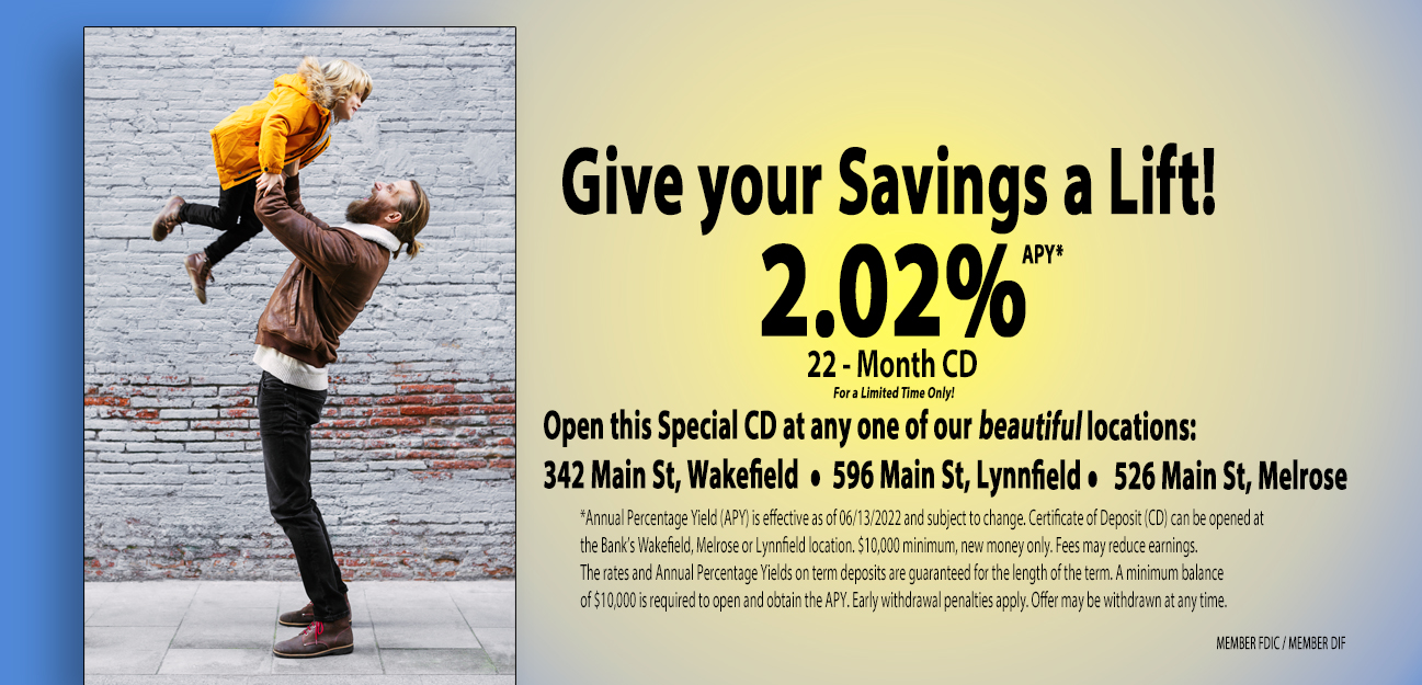 2.02 PERCENT apy 22 month CD special