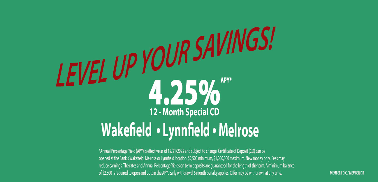 4.25 PERCENT apy 12 month CD special